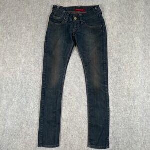Vintage‎ Levis 504 Slouch Skinny Jeans Womens 0M Blue Stretch Denim Low Rise Y2K